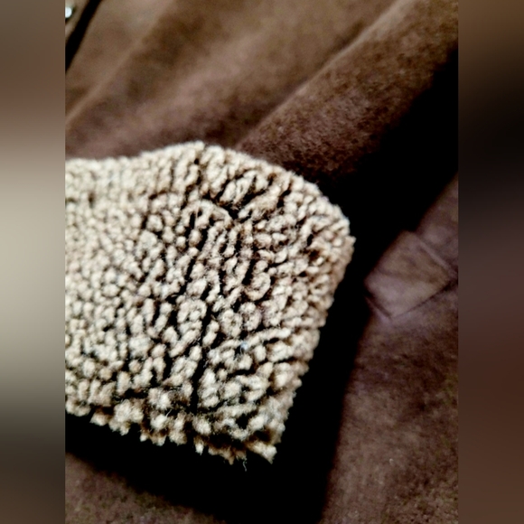 Orvis Women's Faux Suede Sherpa Jacket Brown Chocolate Lightweight, Large - Picture 5 of 16